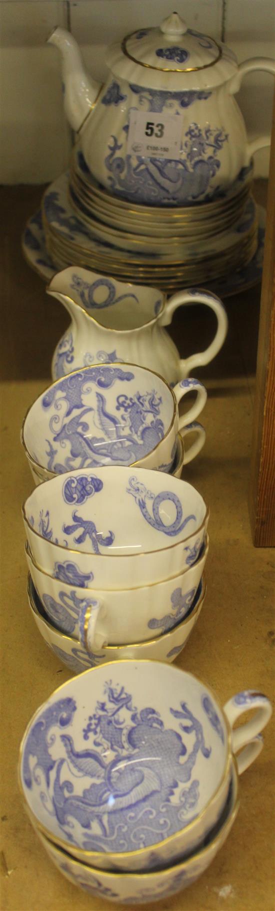 Royal Worcester dragon part tea set